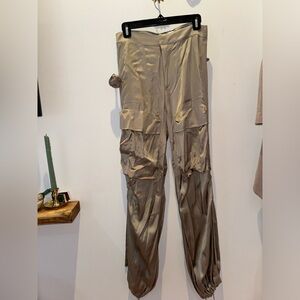 Cream silk Zara joggers